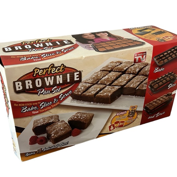 Perfect Brownie Pan Set As Seen On TV Makes 18 Brownie With Box GUC - Picture 7 of 13